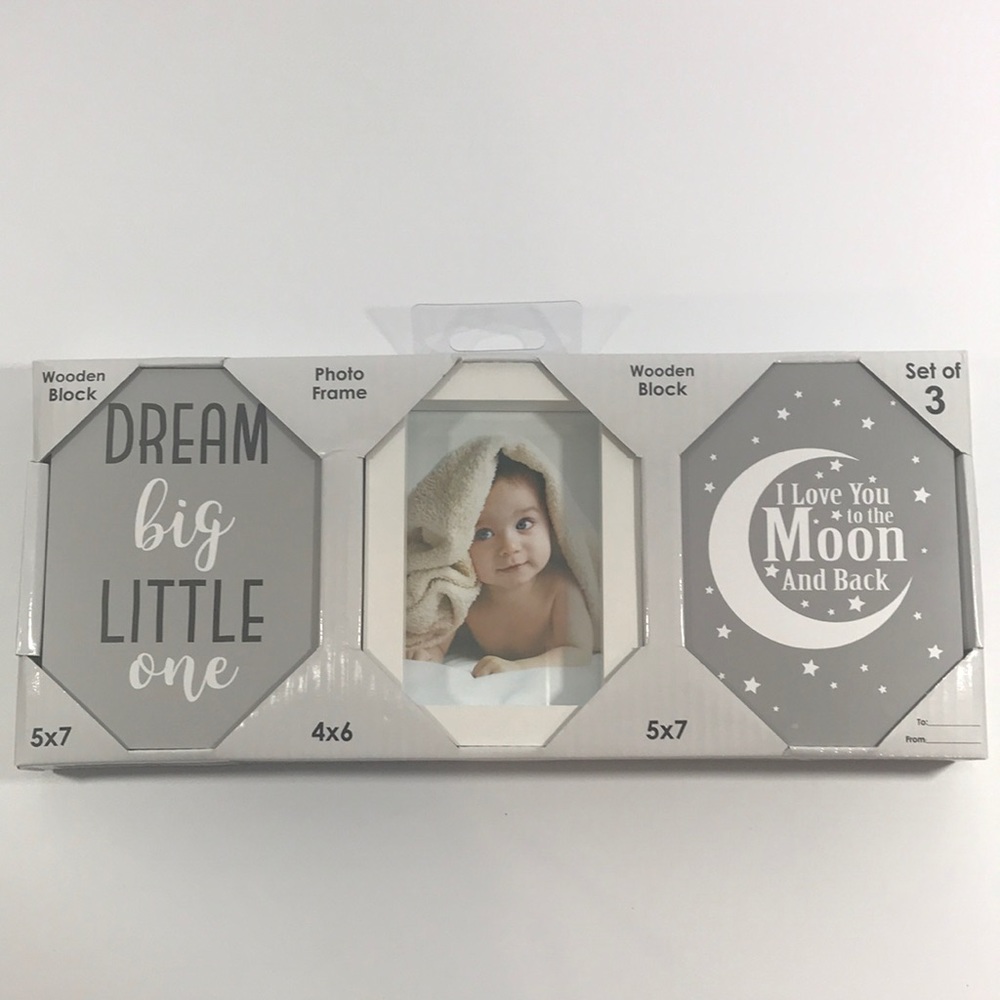 Wooden blocks and picture frame - Dream Big Little One